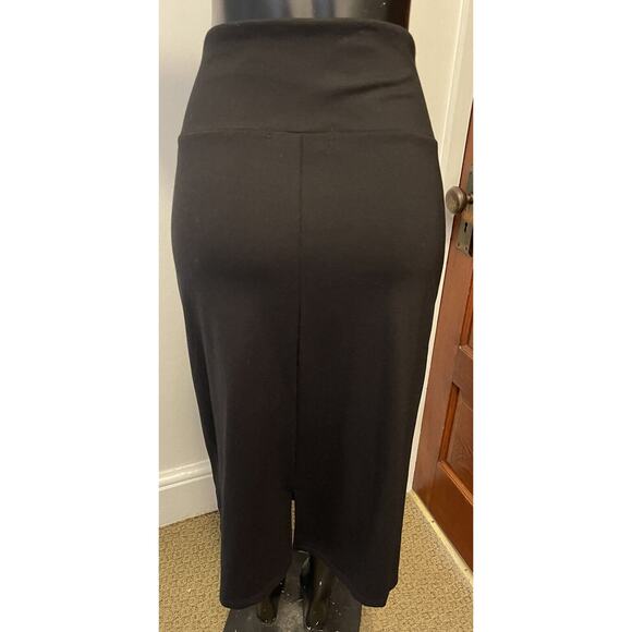 1X Ashley Blue Skirt Elastic Waist Gold Rivet Embellishment Black Slit - Picture 5 of 9